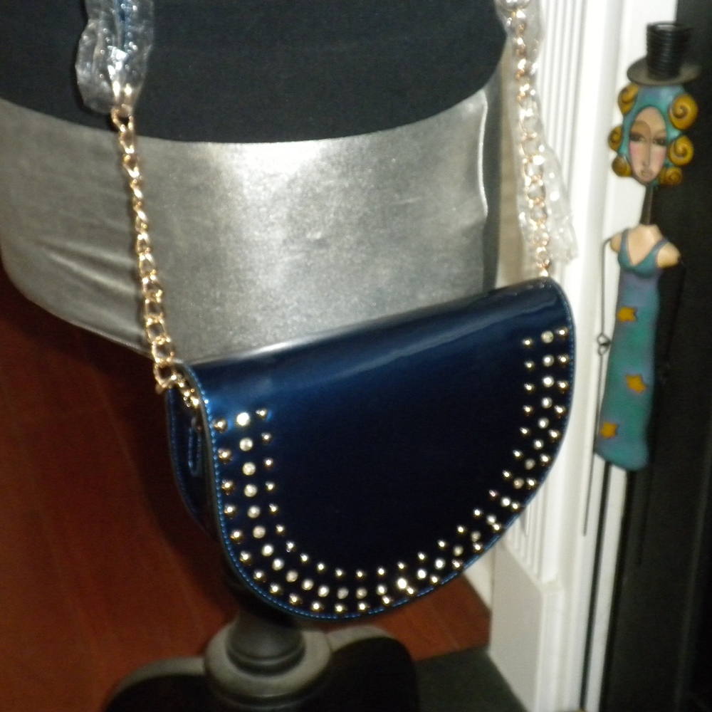 Pretty Cobalt Blue Shoulder Handbag - Picture 4 of 6